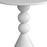 Βοηθητικό τραπέζι Bilane pakoworld μέταλλο σε κρεμ απόχρωση Φ39x60εκ - Image 2