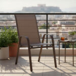 Πολυθρόνα Calan pakoworld μέταλλο σκούρo καφέ-textilene καφέ 54x74x91εκ - Image 2