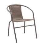 Tραπεζαρία Obbi-Watson pakoworld σετ 3τεμ καφέ μέταλλο-pe Φ60x70εκ - Image 4