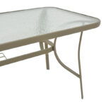 Τραπέζι Ensure pakoworld μέταλλο σαμπανιζέ-γυαλί 140x80x70εκ - Image 4