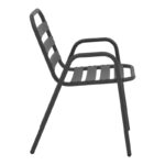 Πολυθρόνα Sussie pakoworld στοιβαζόμενη ανθρακί μέταλλο με φέτες αλουμινίου 45x62x76εκ - Image 3