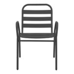 Πολυθρόνα Sussie pakoworld στοιβαζόμενη ανθρακί μέταλλο με φέτες αλουμινίου 45x62x76εκ - Image 4