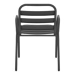 Πολυθρόνα Sussie pakoworld στοιβαζόμενη ανθρακί μέταλλο με φέτες αλουμινίου 45x62x76εκ - Image 5