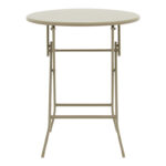 Τραπέζι Albero pakoworld πτυσσόμενο μέταλλο σε σαμπανιζέ απόχρωση Φ60x70εκ