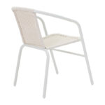 Τραπεζαρία Watson-Obbi pakoworld σετ 3τεμ μέταλλο λευκό- γυαλί 70x70x70εκ - Image 2