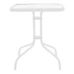 Τραπεζαρία Watson-Obbi pakoworld σετ 3τεμ μέταλλο λευκό- γυαλί 70x70x70εκ - Image 5