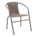 Τραπεζαρία Vergo-Obbi pakoworld 3τεμ καφέ μέταλλο Φ60x70εκ