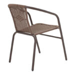 Τραπεζαρία Vergo-Obbi pakoworld 3τεμ καφέ μέταλλο Φ60x70εκ - Image 2