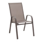 Τραπεζαρία Vergo-Calan pakoworld σετ 3τεμ καφέ μέταλλο Φ60x70εκ