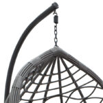 Κούνια Hudson pakoworld κρεμαστή μέταλλο-pp-μαξιλάρι γκρι 109x119x195εκ - Image 5