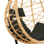 Κούνια Hudson pakoworld κρεμαστή μέταλλο μαύρο-pp φυσικό-μαξιλάρι μαύρο 109x119x195εκ - Image 5