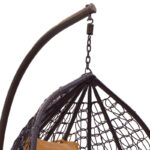 Κούνια Zafer pakoworld κρεμαστή μέταλλο-pp καφέ σφ.-μαξιλάρι μπεζ 106x103x200εκ - Image 3