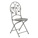 Τραπεζαρία Abriel pakoworld σετ 3τεμ μέταλλο ανθρακί antique