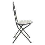 Τραπεζαρία Mosaic pakoworld σετ 3τεμ μέταλλο μαύρο - Image 4