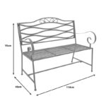 Παγκάκι Benko pakoworld μέταλλο σε μπρονζέ απόχρωση 114x45x95εκ - Image 5