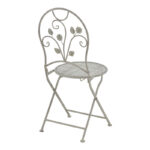 Τραπεζαρία Abriel pakoworld σετ 3τεμ μέταλλο σε αντικέ γκρι απόχρωση - Image 3