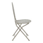 Τραπεζαρία Abriel pakoworld σετ 3τεμ μέταλλο σε αντικέ γκρι απόχρωση - Image 4