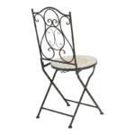 Τραπεζαρία Sellis pakoworld σετ 3τεμ μωσαικό-μέταλλο μαύρο - Image 2