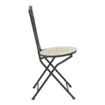 Τραπεζαρία Sellis pakoworld σετ 3τεμ μωσαικό-μέταλλο μαύρο - Image 3