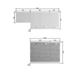 Κουζίνα Charlotte Σετ 3 Λευκή με μεταλλικά χερούλια - Image 2