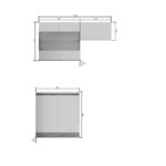 Κουζίνα Soft Σέτ 3 Λευκό με βελανιδιά Σέτ 3 κουτιών Άνω 140εκ Κάτω 80εκ - Image 2