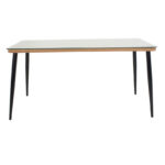 Τραπέζι Naoki pakoworld μέταλλο μαύρο-pe φυσικό-γυαλί 160x90x78εκ