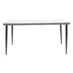 Τραπέζι Naoki pakoworld μέταλλο μαύρο-pe γκρι-γυαλί 160x90x78εκ