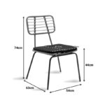 Καρέκλα Naoki pakoworld μέταλλο μαύρο-pe γκρι - Image 5