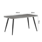 Τραπέζι Naoki pakoworld γυάλινο- pe rattan σε φυσική απόχρωση με μαυρα πόδια 140x80x78εκ - Image 5