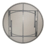 Τραπέζι βαλίτσα catering Comfort pakoworld πτυσσόμενο στρόγγυλο σε λευκή απόχρωση Φ180x74εκ