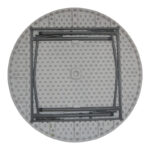 Τραπέζι catering Comfort pakoworld πτυσσόμενο στρόγγυλο σε λευκή απόχρωση Φ120x74εκ