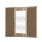 Ντουλάπα Τετράφυλλη Juliet Box Σκούρο Δρυς-Μπρονζέ 242x59x220εκ. - Image 3