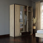 Ντουλάπα Τετράφυλλη Scarlet Sonoma-Wenge 180x58x212εκ - Image 2