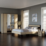 Ντουλάπα Τετράφυλλη Scarlet Sonoma-Wenge 180x58x212εκ - Image 3