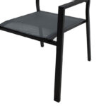 Πολυθρόνα Moly pakoworld αλουμίνιο μαύρο textilene ανθρακί - Image 5