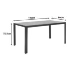 Τραπέζι Nares pakoworld αλουμίνιο ανθρακί-plywood γκρι 140x80x72.5εκ - Image 3