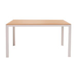 Τραπέζι Nares pakoworld αλουμίνιο λευκό-plywood φυσικό 140x80x72.5εκ