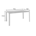 Τραπέζι Nares pakoworld αλουμίνιο λευκό-plywood φυσικό 140x80x72.5εκ - Image 3