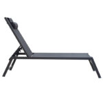 Ξαπλώστρα Kiara pakoworld αλουμίνιο-textilene ανθρακί στοιβαζόμενη - Image 2