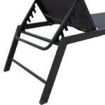 Ξαπλώστρα Kiara pakoworld αλουμίνιο-textilene ανθρακί στοιβαζόμενη - Image 5