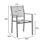 Πολυθρόνα Confidence pakoworld λευκό μέταλλο και λευκό textilene 54x54x86εκ