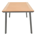 Τραπέζι Griffith pakoworld ανθρακί αλουμίνιο και plywood σε φυσική απόχρωση 160x90x74εκ - Image 2