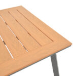 Τραπέζι Griffith pakoworld ανθρακί αλουμίνιο και plywood σε φυσική απόχρωση 160x90x74εκ - Image 3