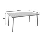 Τραπέζι Griffith pakoworld ανθρακί αλουμίνιο και plywood σε φυσική απόχρωση 160x90x74εκ - Image 4