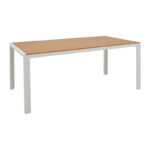 Τραπεζαρία Zacreta- Nares σετ 5τεμ pakoworld λευκό αλουμίνιο και plywood σε φυσικό χρώμα 180x90x72.5εκ - Image 4