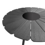 Τραπέζι Pinap pakoworld μαύρο αλουμίνιο και plywood σε μαύρη απόχρωση Φ110x74εκ - Image 2