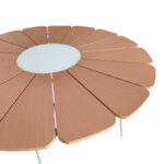 Τραπέζι Pinap pakoworld λευκό αλουμίνιο και plywood σε φυσική απόχρωση Φ110x74εκ - Image 2