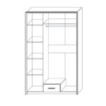 Ντουλάπα Τρίφυλλη Scarlet3D Sonoma-Wenge 136x58x212εκ - Image 2