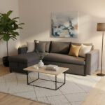 Γωνιακός καναπές-κρεβάτι αναστρέψιμος Lilian pakoworld ανθρακί 225x148x81εκ