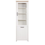 Βιτρίνα VERNE Μονόφυλλη 59.7x37.2x191.6cm Λευκό-Φυσικός Δρυς - Image 3